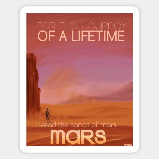 Mars Space Art Sticker by nickemporium1